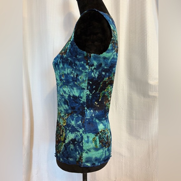 Pleats Collection multicolored tank top & matching 3/4 sleeve jacket size M NWT - Picture 7 of 10